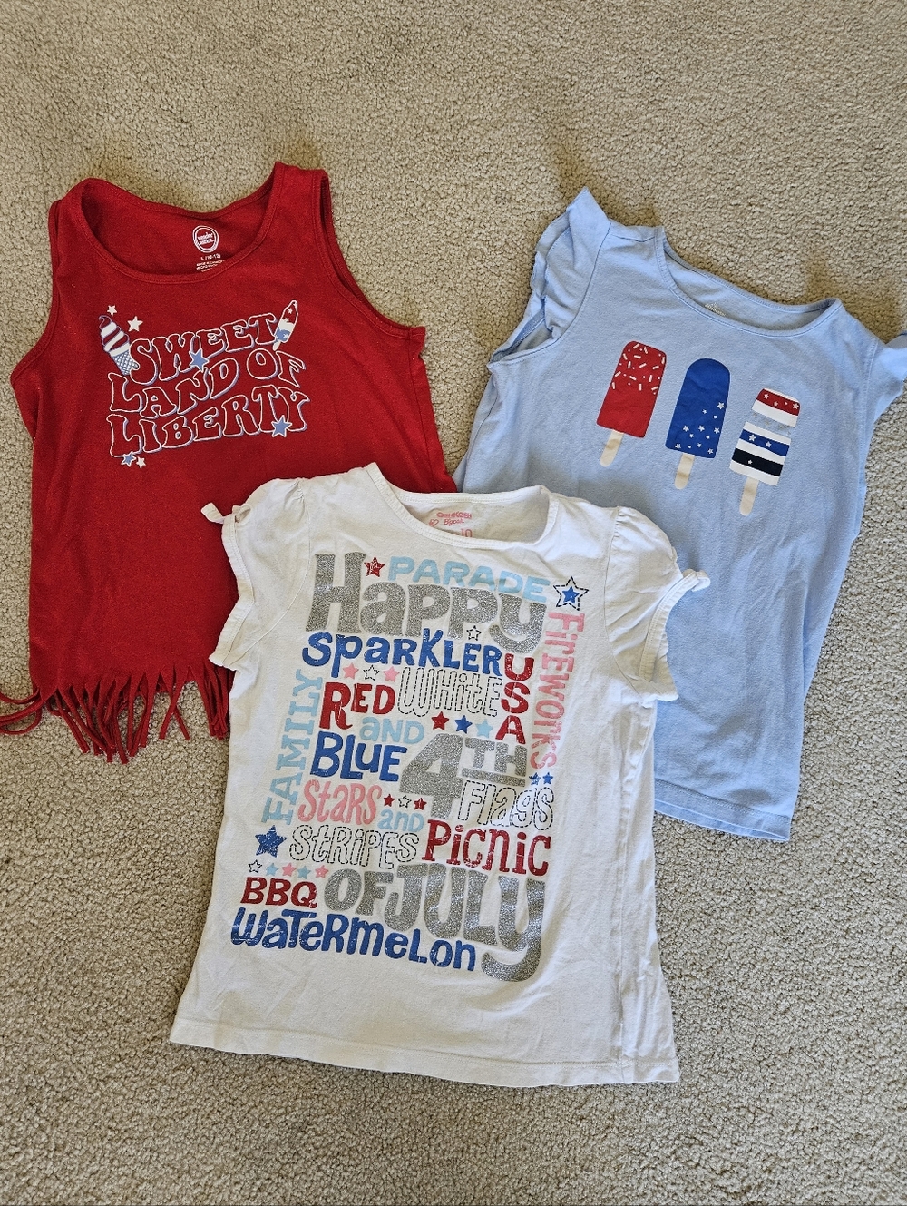 Patriotic Graphic Shirts | Girls | 10-12 | July 4th | Independence Day | Summer
